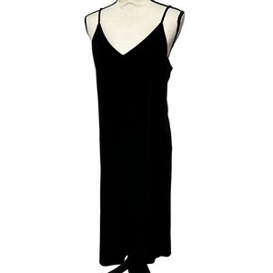 Uniqlo velvet Black Slip Dress whimsigoth spaghetti straps small